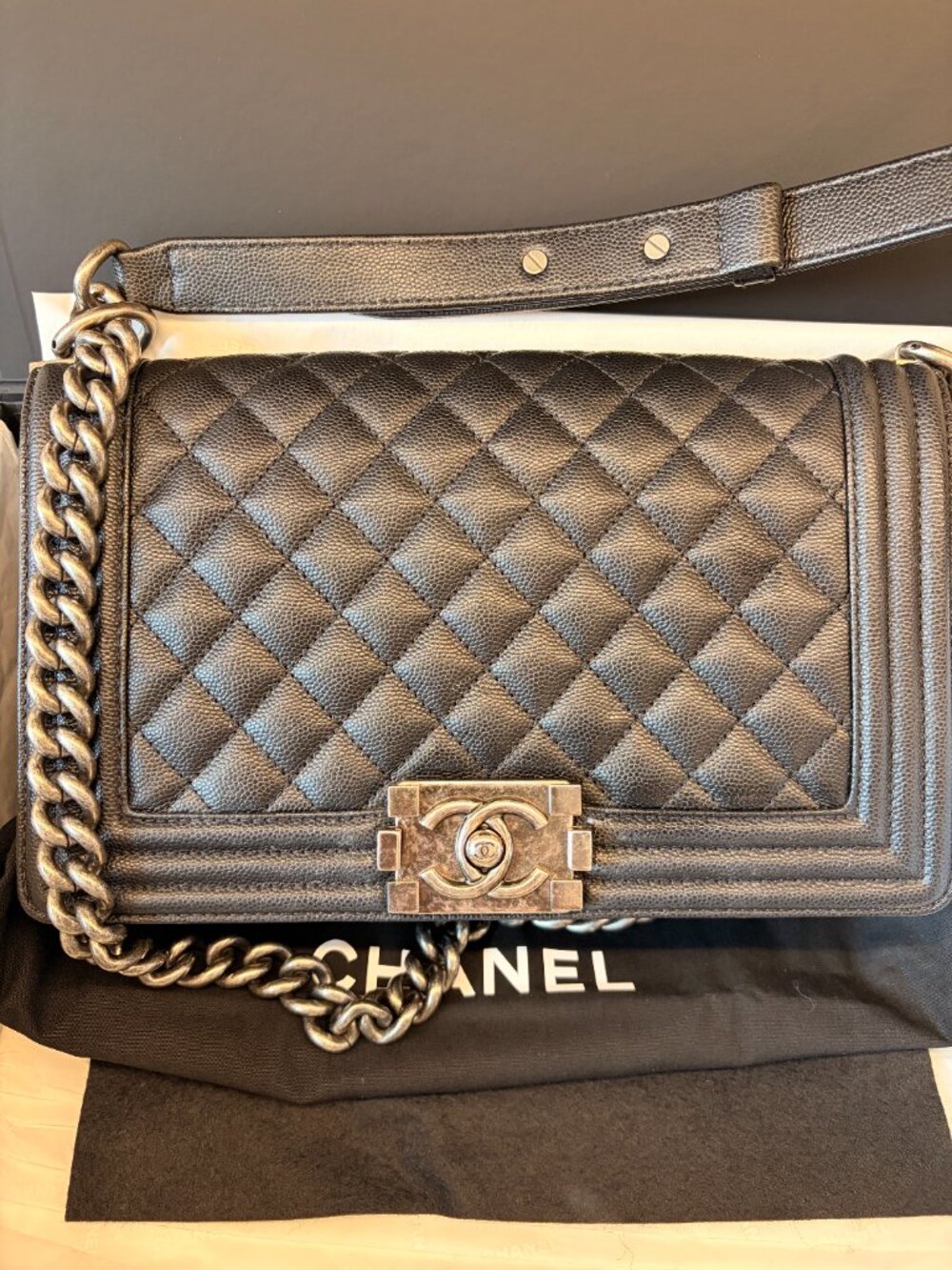 Chanel Boy Bag, Medium, Black Caviar - Picture 6 of 7